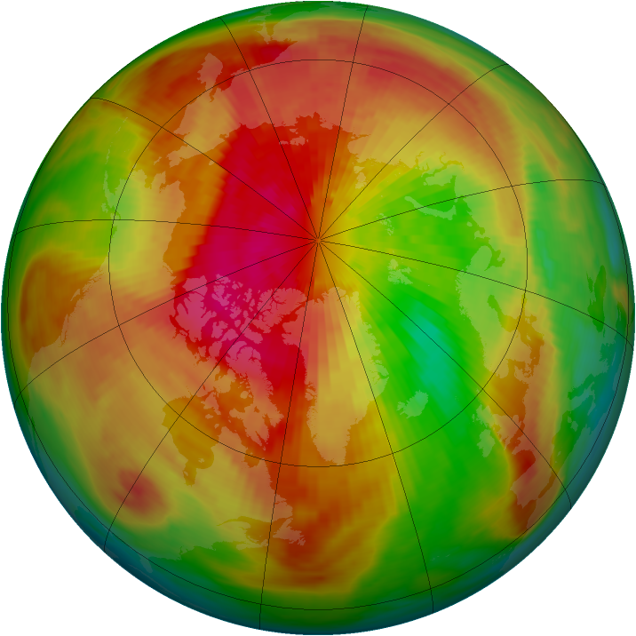 Arctic ozone map for 23 March 1991